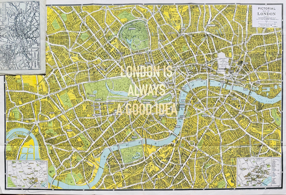 LONDON iS ALWAYS A GOOD iDEA - GOLD LEAF ViNTAGE MAP