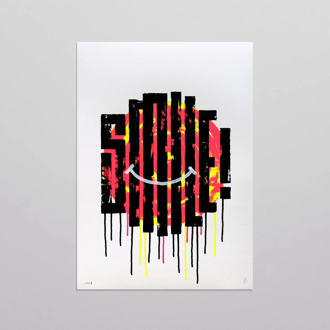 SMiLE (Large) - Drippy Neon Yellow / Pink