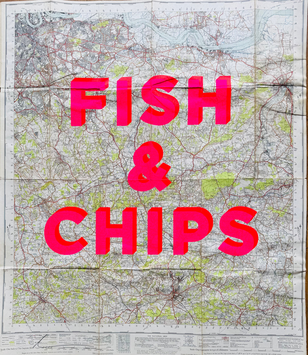 FiSH AND CHiPS - ViNTAGE LONDON MAP
