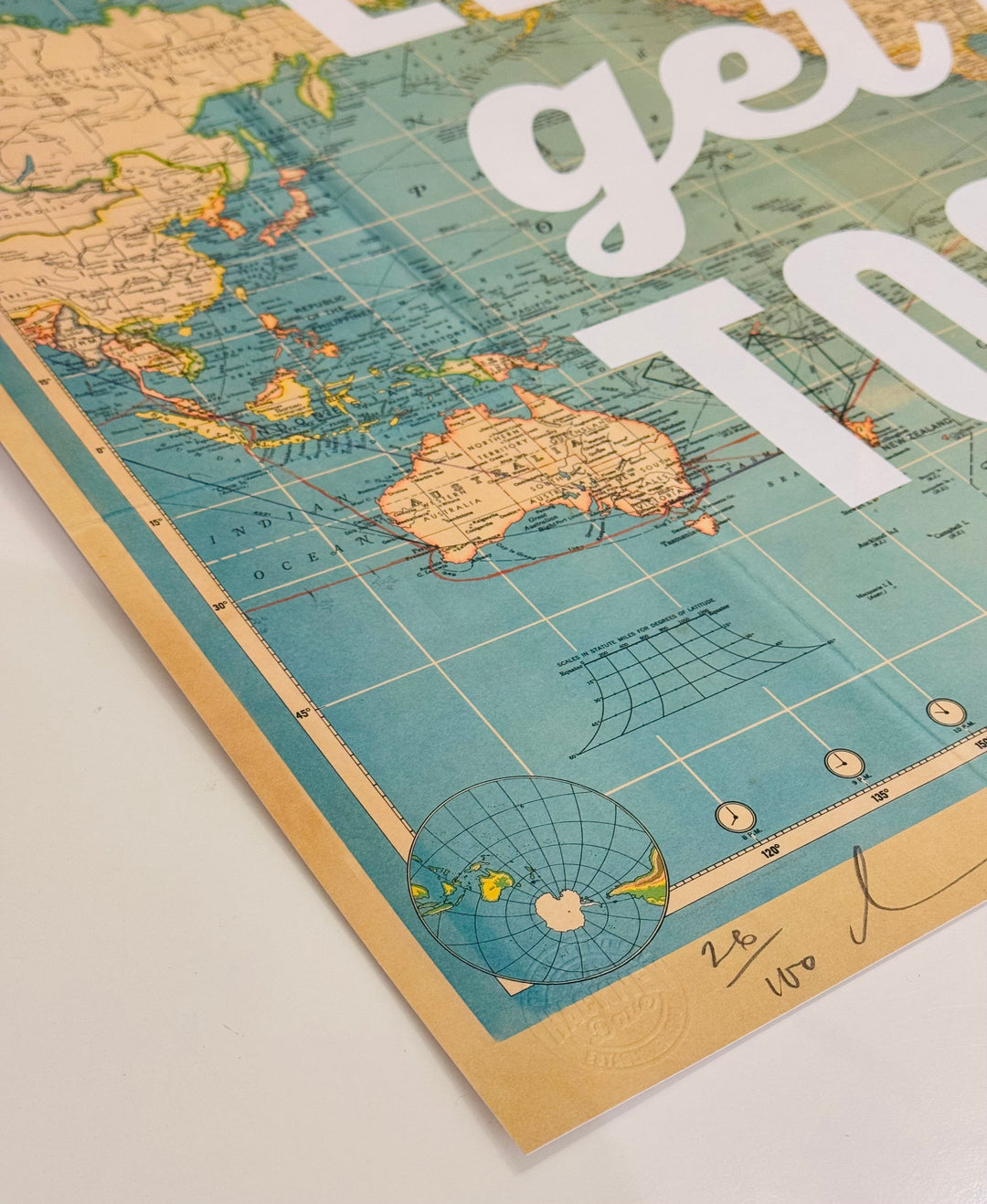 LETS GO GET LOST TOGETHER - WORLD MAP WHiTE