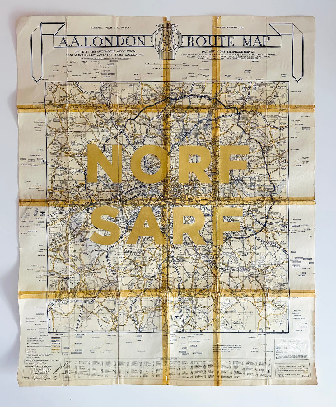 NORF SARF - GOLD LEAF - ViNTAGE MAP