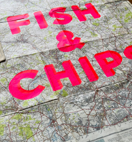 FiSH AND CHiPS - ViNTAGE LONDON MAP