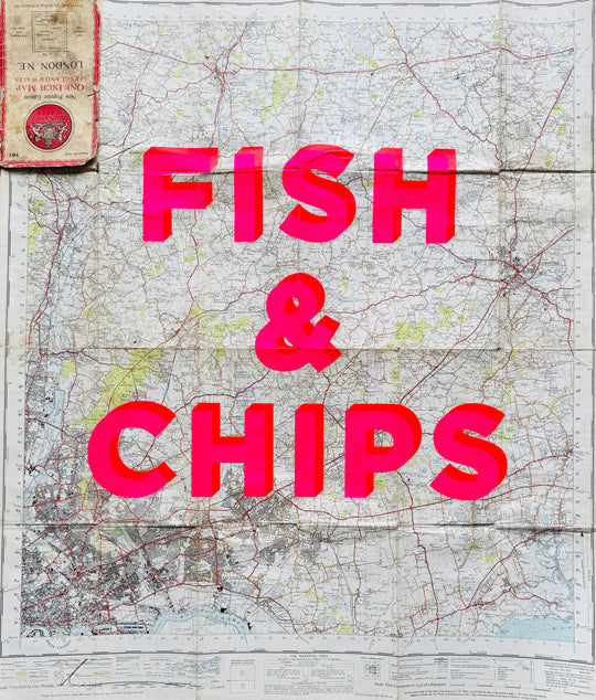 FiSH AND CHiPS - ViNTAGE LONDON MAP