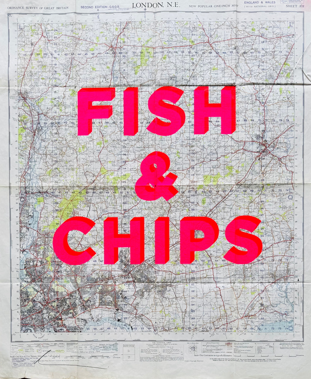 FiSH AND CHiPS - ViNTAGE LONDON MAP