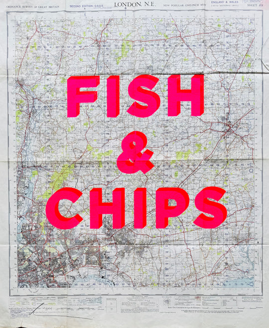 FiSH AND CHiPS - ViNTAGE LONDON MAP