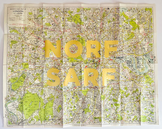 NORF SARF - GOLD LEAF - ViNTAGE MAP