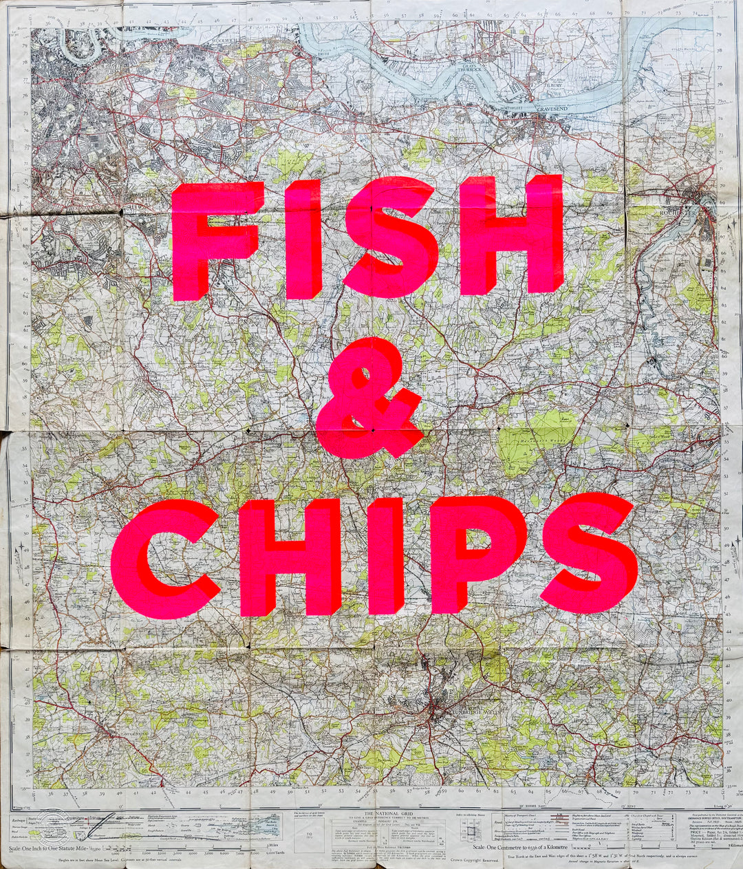FiSH AND CHiPS - ViNTAGE LONDON MAP