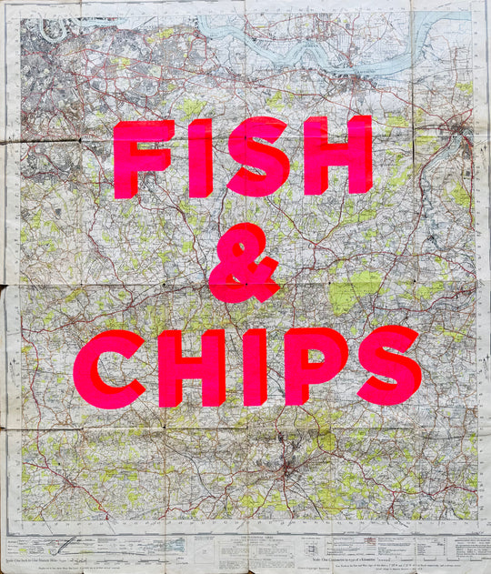 FiSH AND CHiPS - ViNTAGE LONDON MAP