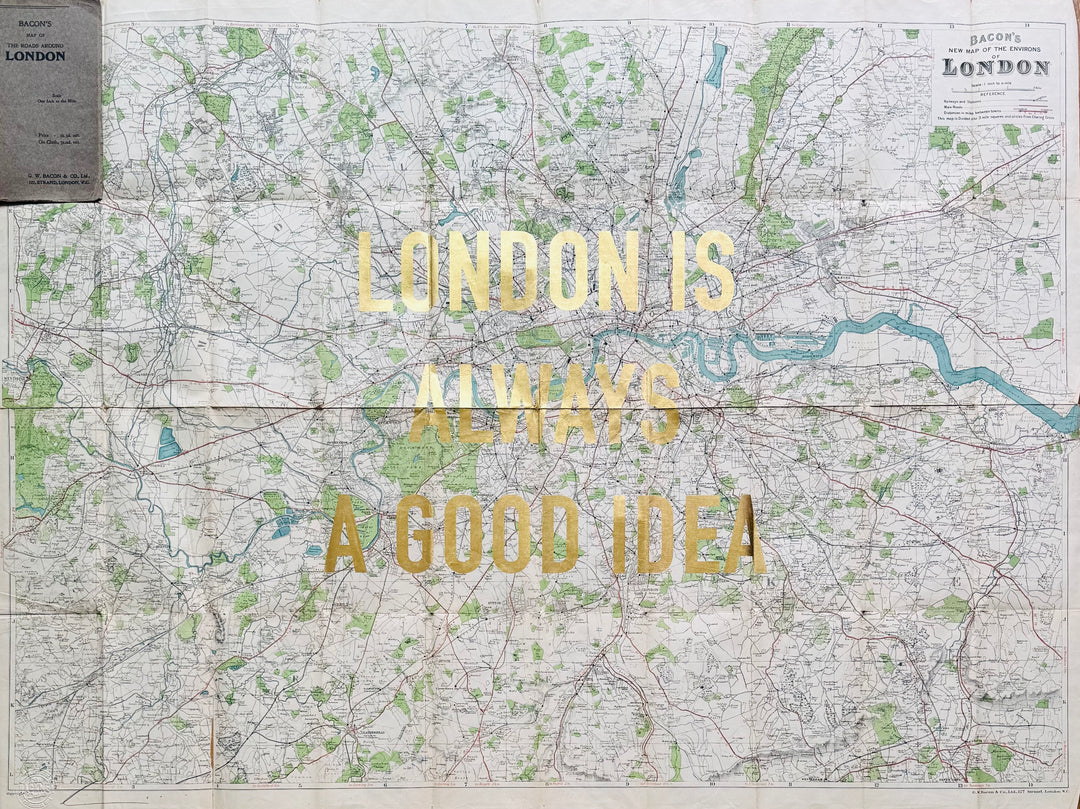LONDON iS ALWAYS A GOOD iDEA - LARGE GOLD LEAF ORiGiNAL MAP