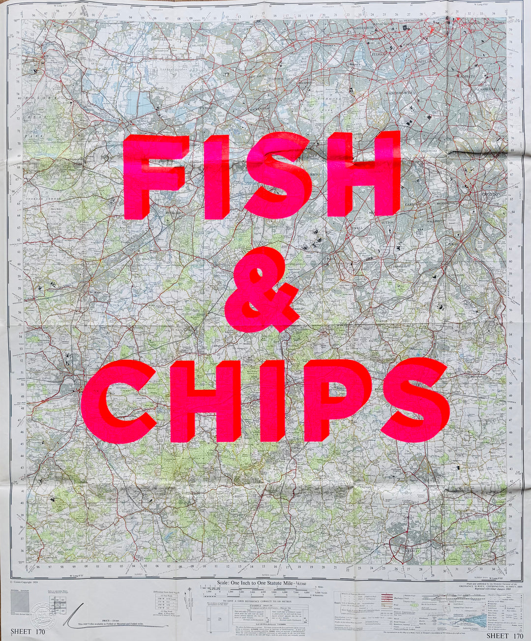 FiSH AND CHiPS - ViNTAGE LONDON MAP
