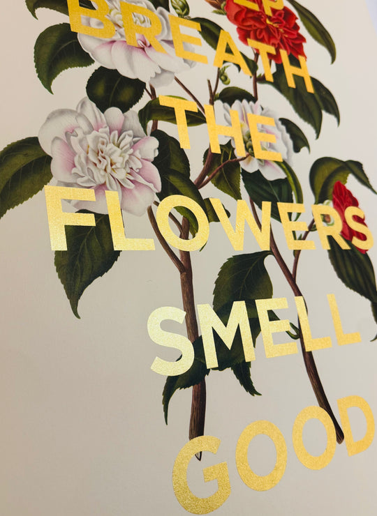 TAKE A DEEP BREATH THE FLOWERS SMELL GOOD - XL CAMELLIA