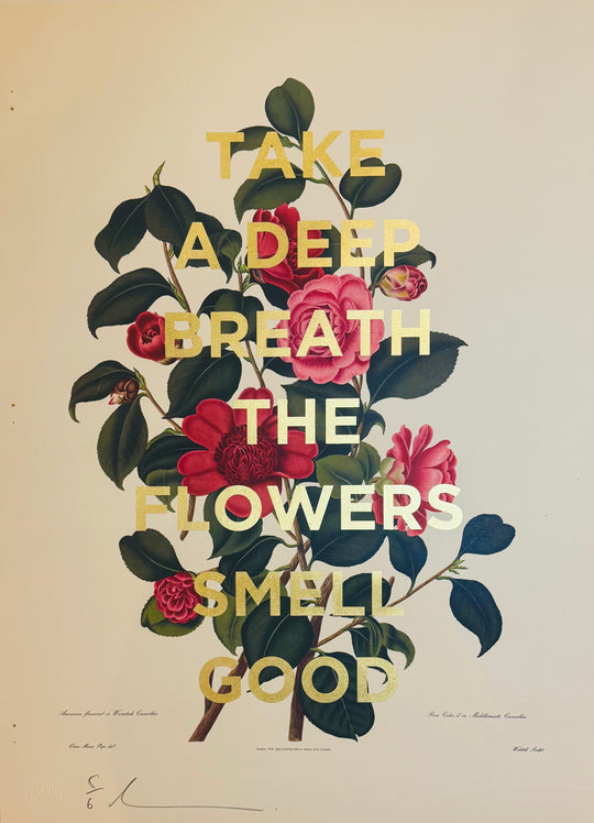 TAKE A DEEP BREATH THE FLOWERS SMELL GOOD - XL CAMELLIA