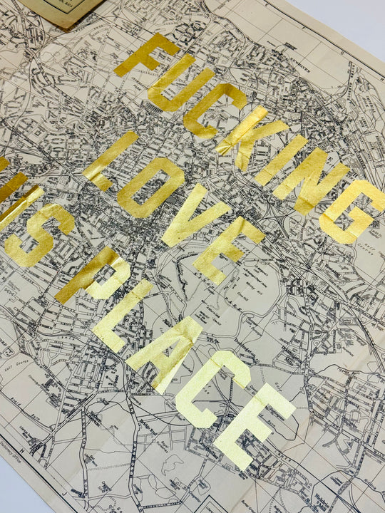 FUCKING LOVE THiS PLACE ViNTAGE ASSORTED MAPS