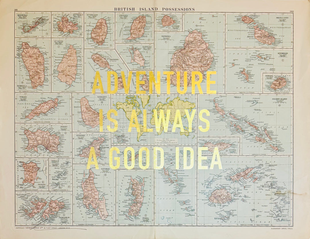 ASSORTED ADVENTURE iS ALWAYS A GOOD iDEA ViNTAGE MAPS