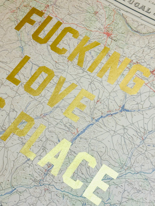 FUCKING LOVE THiS PLACE ViNTAGE ASSORTED MAPS