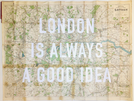 LONDON iS ALWAYS A GOOD iDEA WHiTE - LARGE ViNTAGE MAPS
