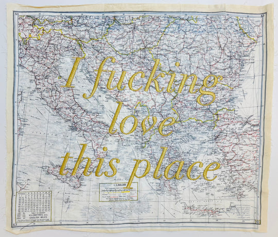 i FUCKiNG LOVE THiS PLACE - EMBROiDERED MAP
