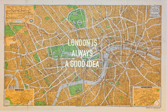 LONDON iS ALWAYS A GOOD iDEA - GOLD LEAF ViNTAGE MAP