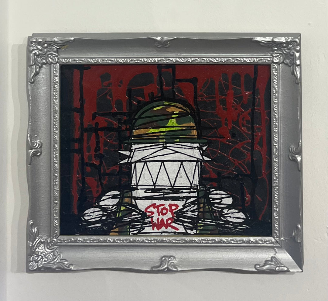 STOP WAR RED FRAMED