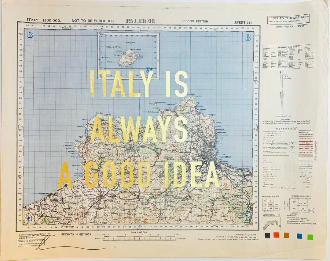 iTALY iS ALWAYS A GOOD iDEA - GOLD LEAF ViNTAGE MAPS