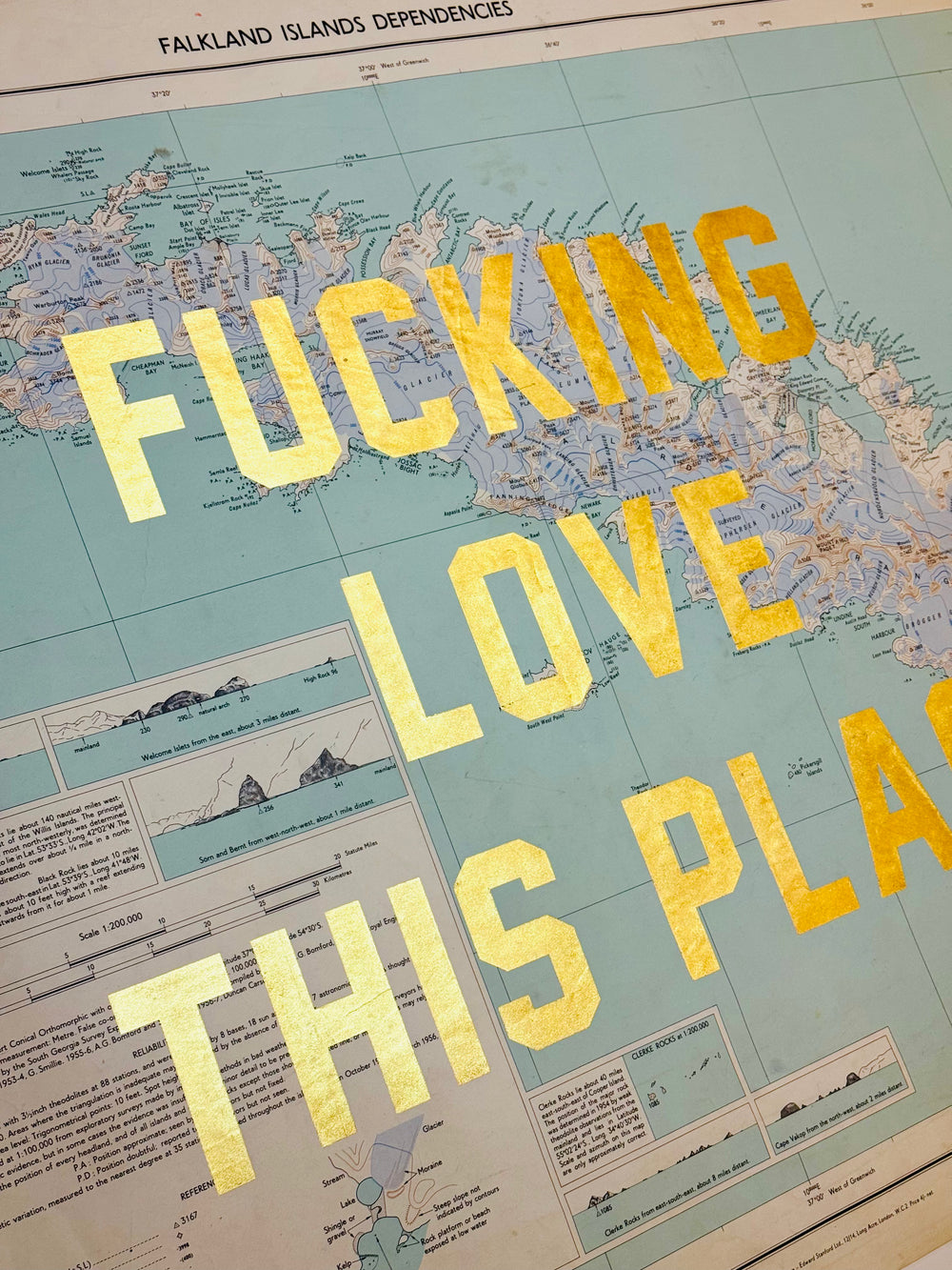 LARGE ASSORTED GOLD LEAF ViNTAGE MAPS