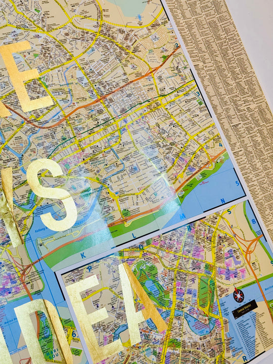 LARGE ASSORTED GOLD LEAF ViNTAGE MAPS