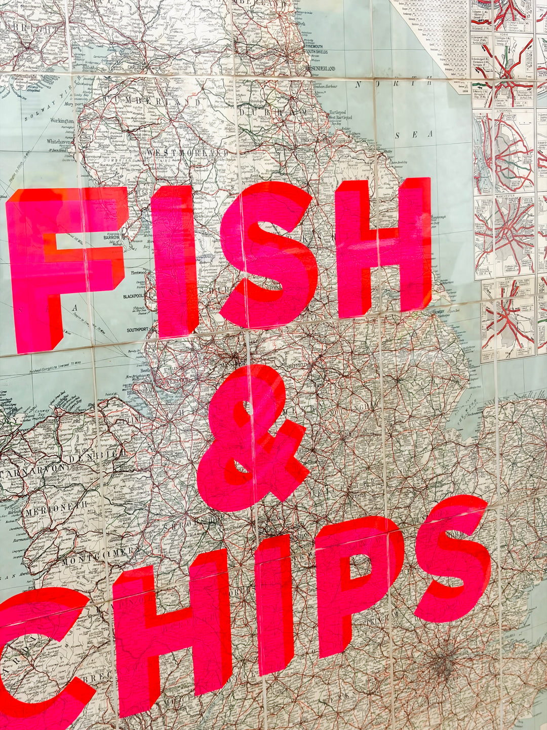 FiSH & CHiPS; ROAD MAP OF ENGLAND & WALES