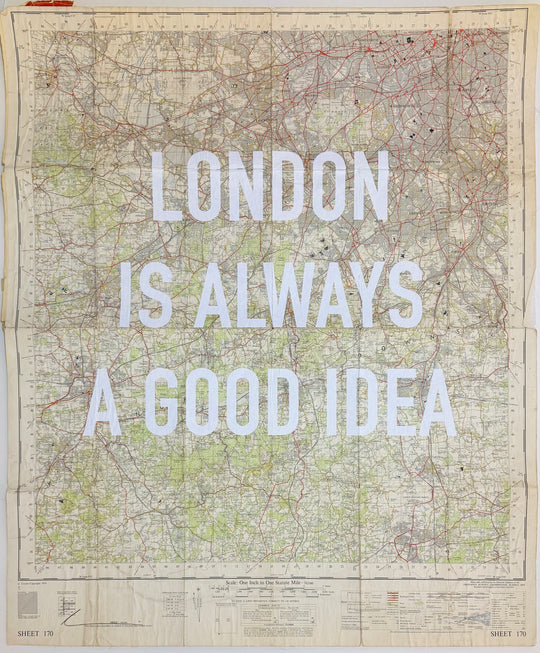 LONDON iS ALWAYS A GOOD iDEA WHiTE - LARGE ViNTAGE MAPS