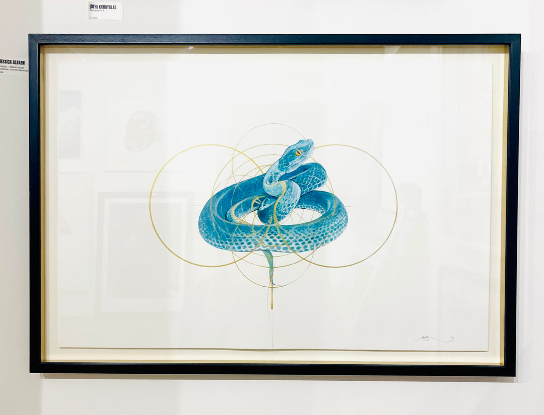 FRAMED - COSMIC SNAKE ORiGiNAL PAiNTED DRAWING