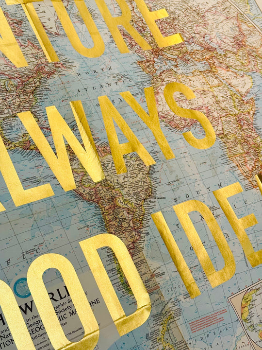 ADVENTURE iS ALWAYS A GOOD iDEA ViNTAGE WORLD MAP