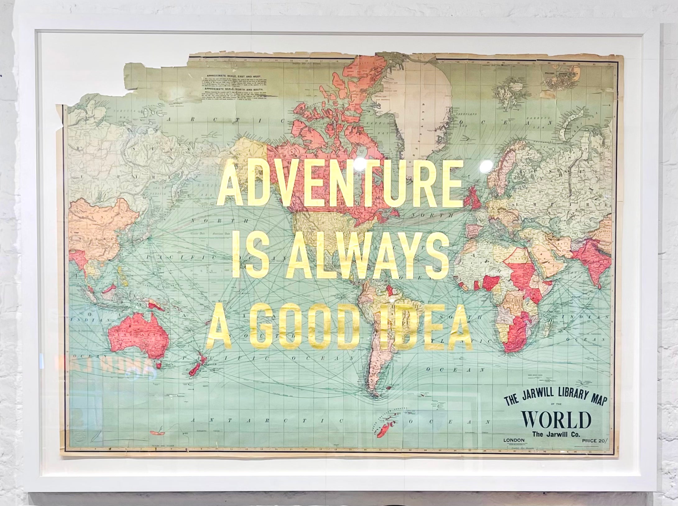 Always Up Map ADVENTURE iS ALWAYS A GOOD iDEA XL ViNTAGE WORLD MAP – EDiT. Greenwich