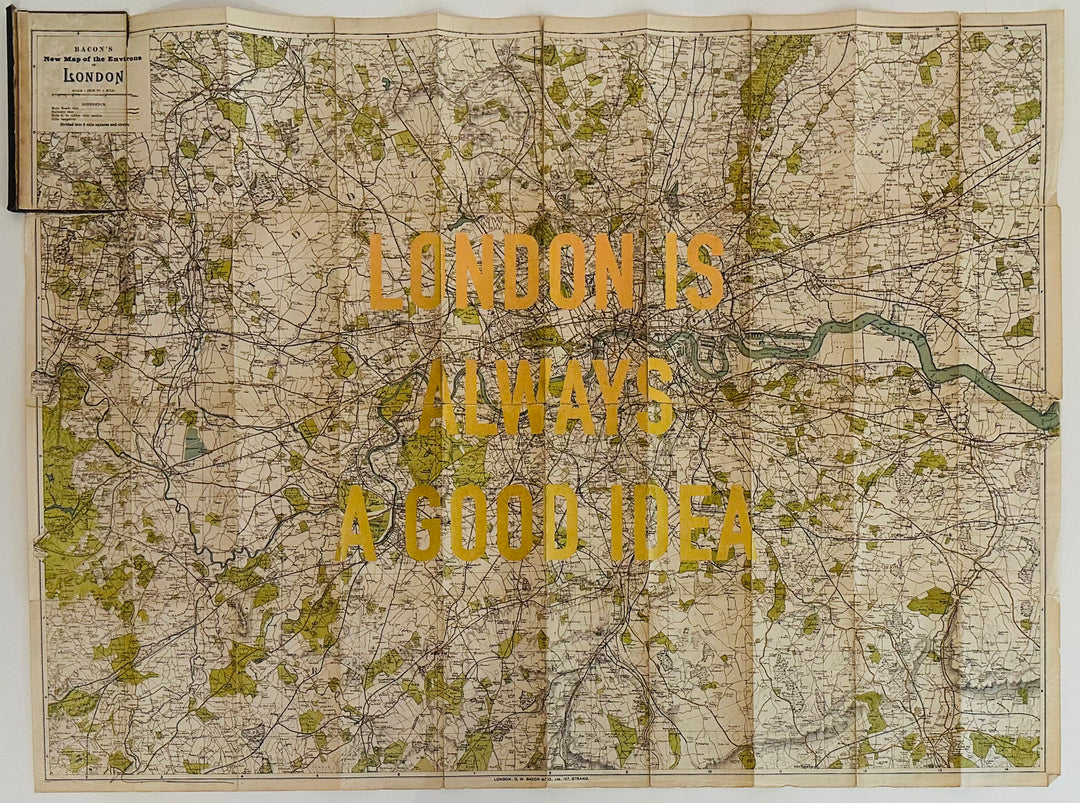 LONDON iS ALWAYS A GOOD iDEA - LARGE GOLD LEAF ORiGiNAL MAP
