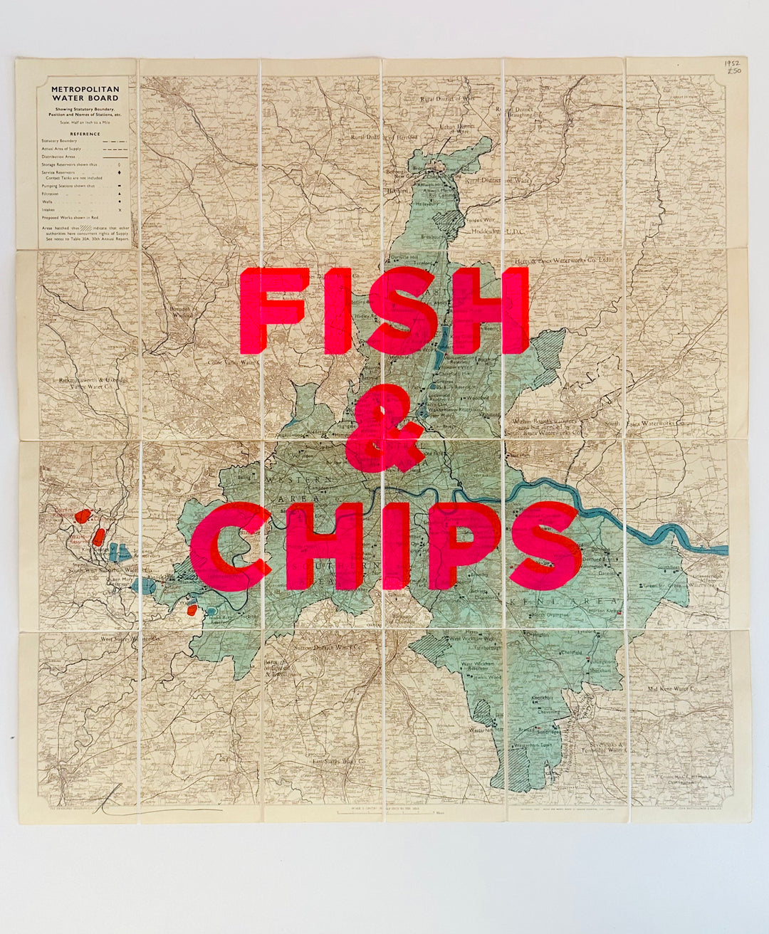 FiSH AND CHiPS - ViNTAGE LONDON MAP