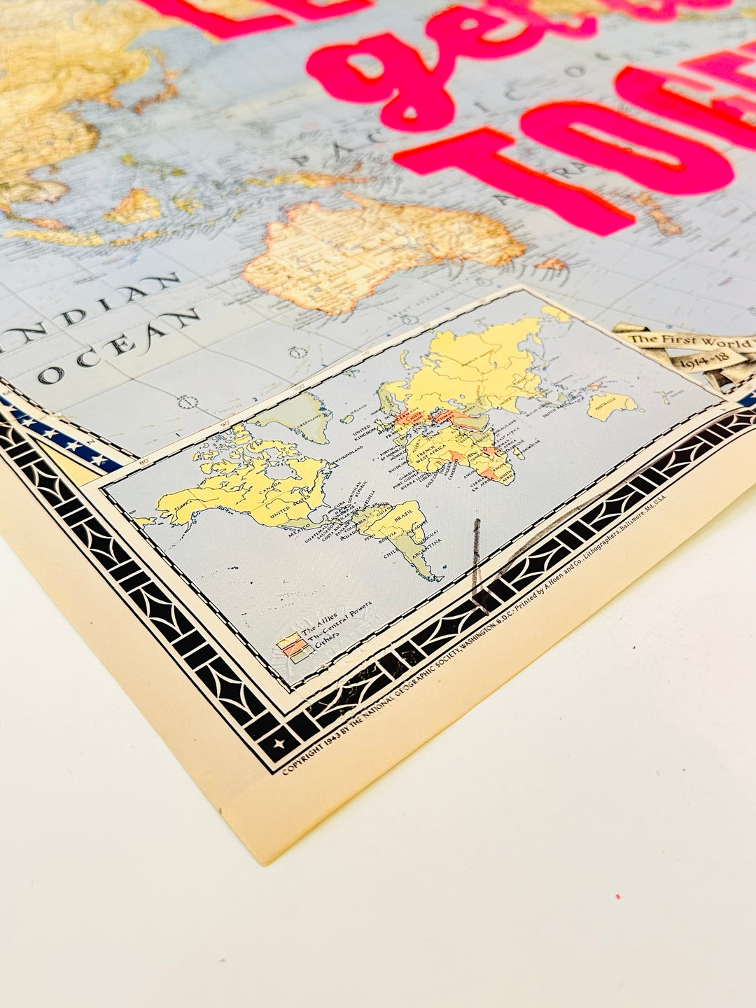 LET'S GO GET LOST TOGETHER - LARGE VINTAGE MAP