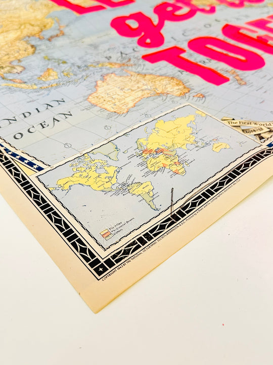 LET'S GO GET LOST TOGETHER - LARGE VINTAGE MAP