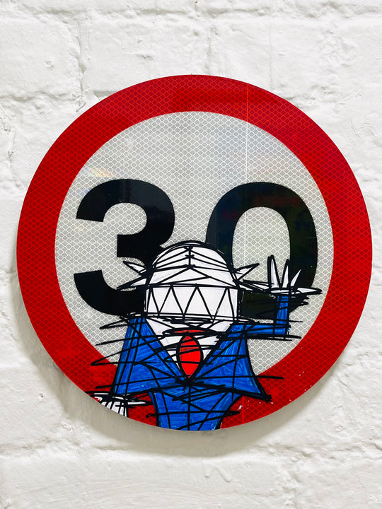 BLUE SUiT 30 ROAD SiGN