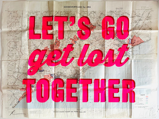 LET'S GO GET LOST TOGETHER - LARGE VINTAGE MAP