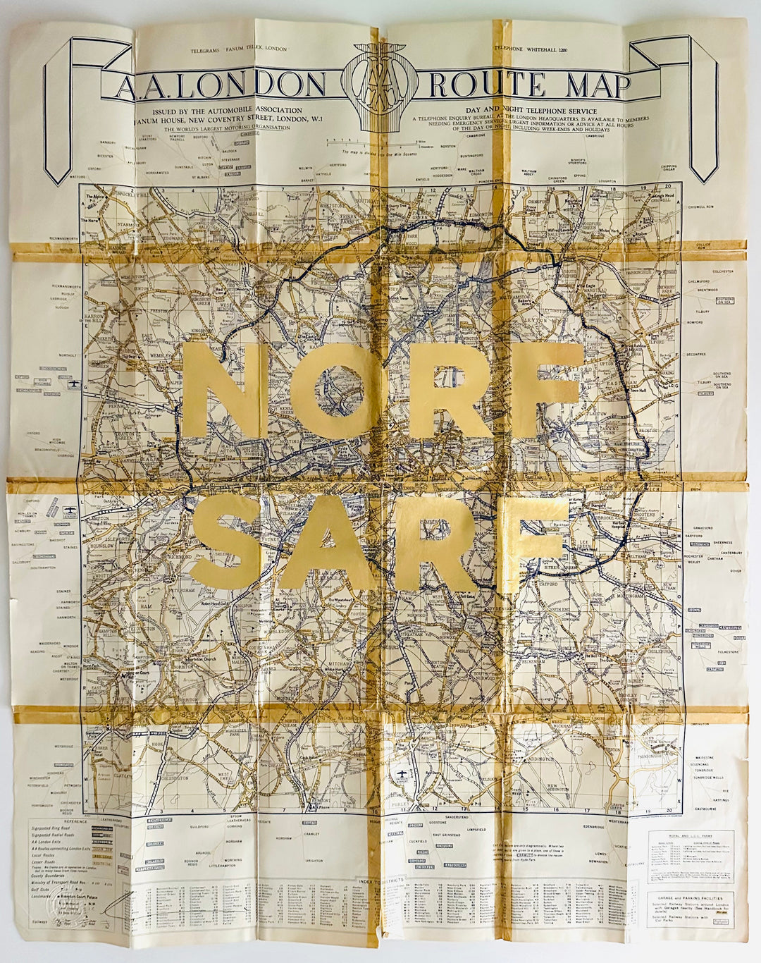 NORF SARF - GOLD LEAF - ViNTAGE MAP