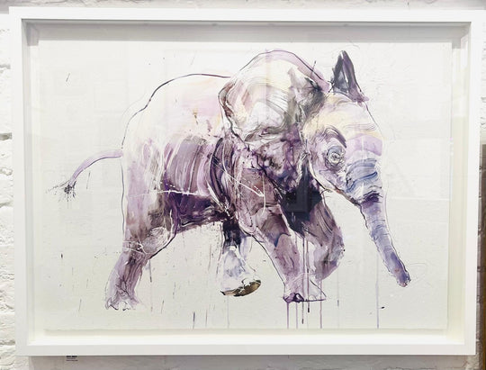 FRAMED - YOUNG ELEPHANT 2 DiAMOND DUST